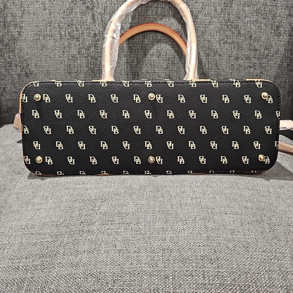 Dooney & Bourke Domed Signature Leather Satchel - Picture 4 of 10